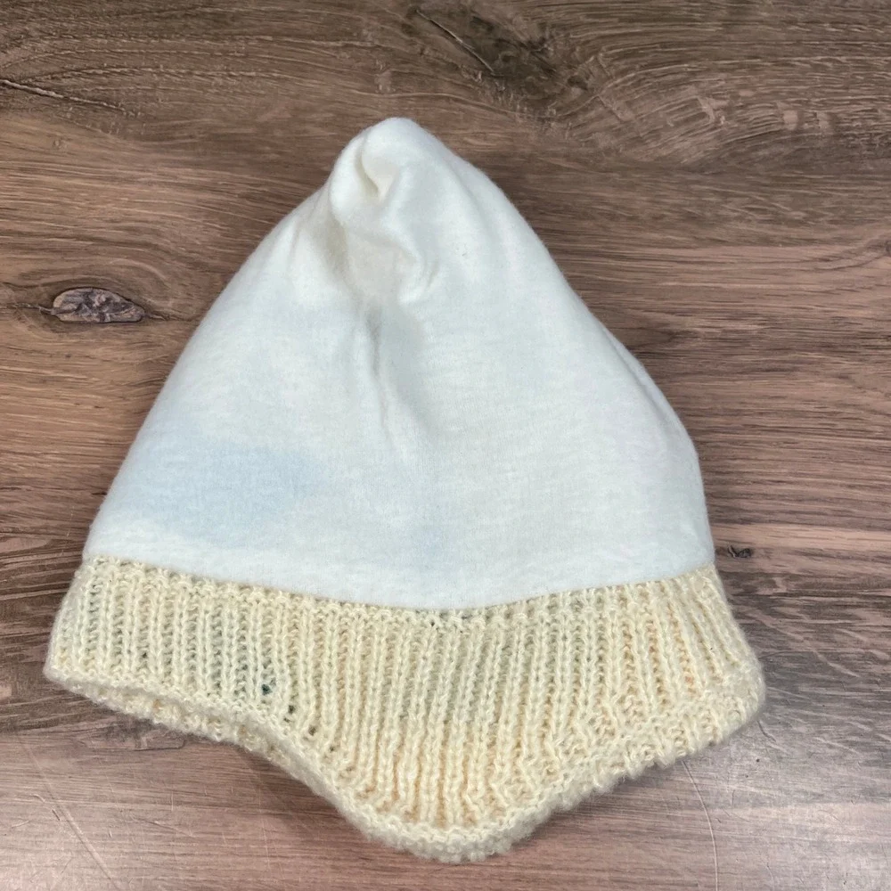 Dinosaur Beanie Kids OS Cream Teal 3D Spikes Thick Earflap Knit Hat